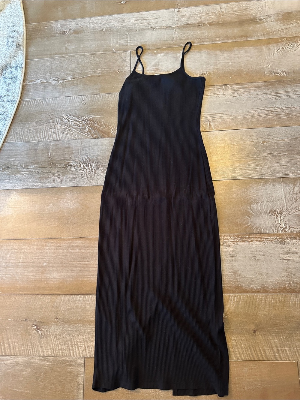 Sleek Black Spaghetti-Strap Maxi Dress NWOT